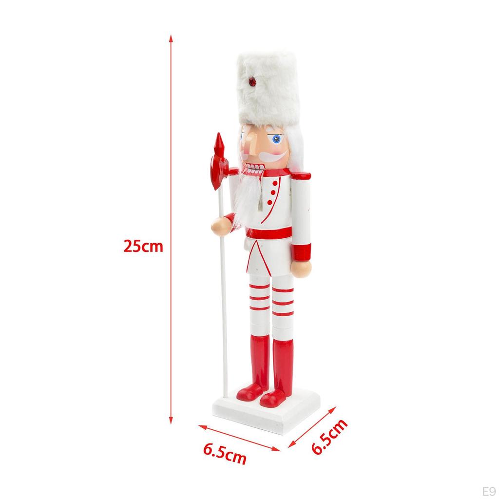 25cm Christmas Nutcracker Ornament Hand Painted Crafts Figures Wooden