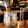 Yousheng Isspann med Handtag och Tång, Genomskinliga Isspann med Diamantslipning för Öl Champagne Vin Cocktails, Barutrustning