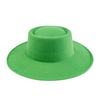 Formal Britishstyle Hat Wide Brim Flat Top Solid Color Winter Frenchinspired