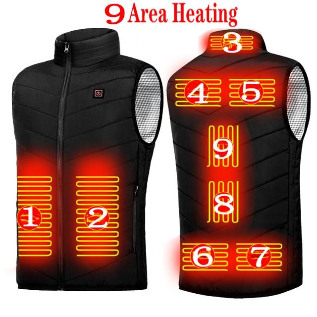 Men Usb Heated Vest 17 Areas Electric Heating Vest Jacket Men Winter Warmte Vest Waistcoat Sleeveless Puffer Men Vest Jacket
