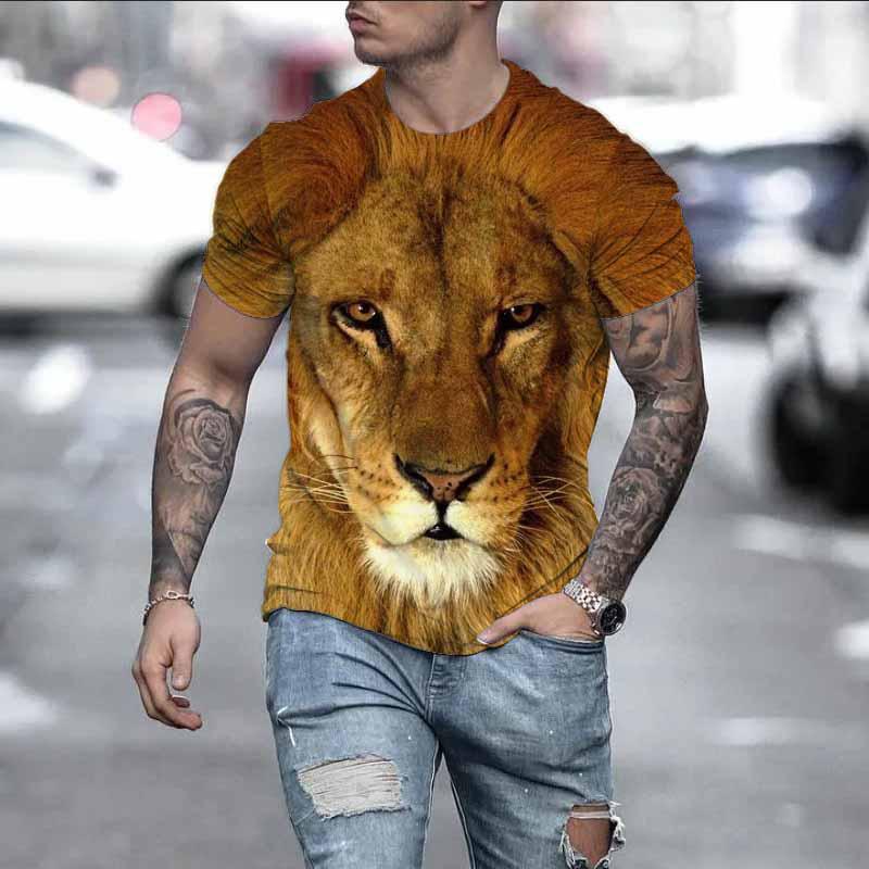 Tricou pentru bărbați, cu imprimeu 3D, cu animale, cu șoarece, la modă de vară, ocazional, sport în aer liber, fitness, cu gât rotund, cămașă cu mânecă scurtă pentru bărbați