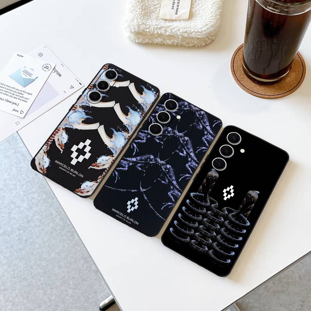 M-MARCELO B-BURLON Phone Case For Samsung S 24 Fe 25 Ultra Plus 20 Lite 21 30 22 23 24 22 Ultra 5G Fundas