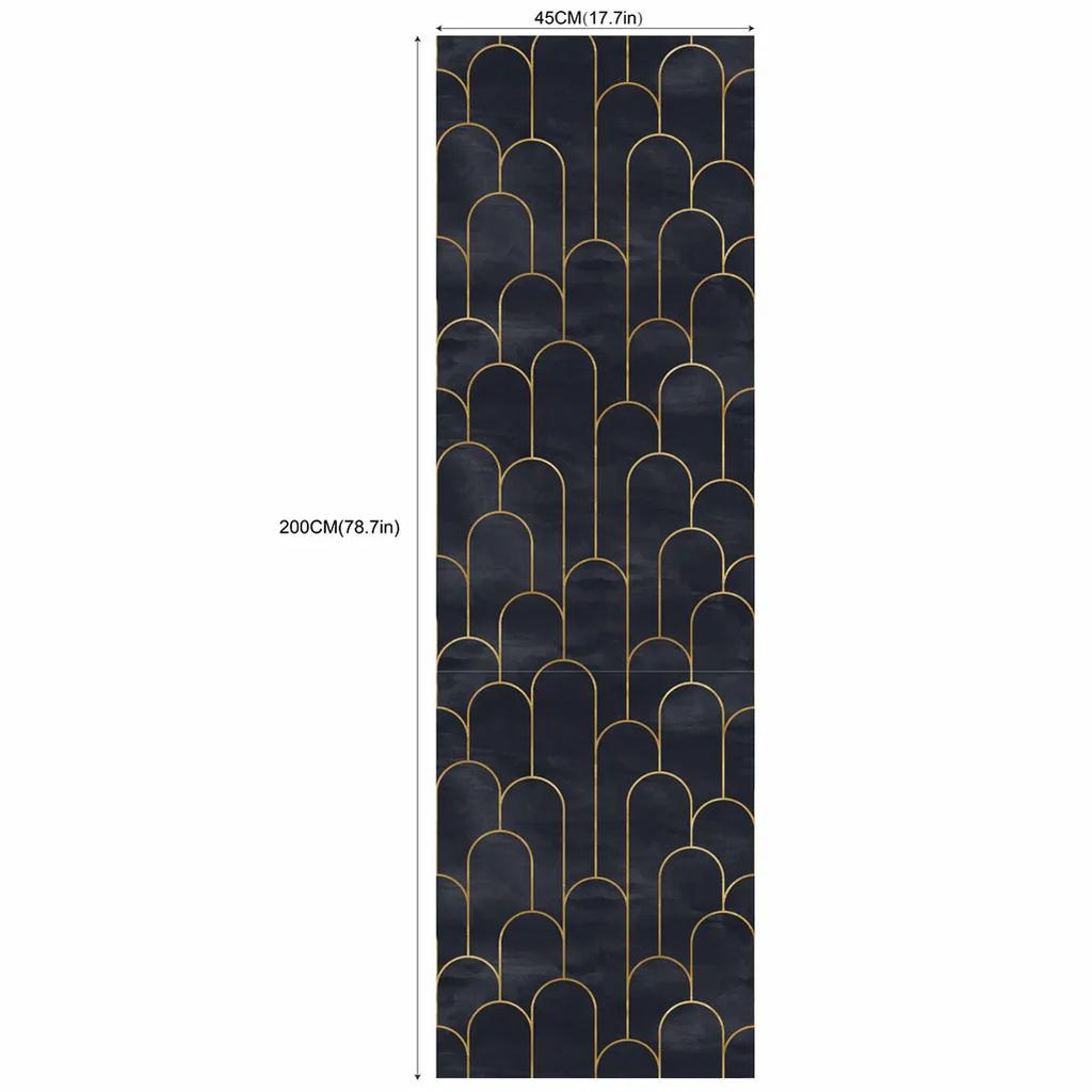 Home Decor Black Gold Arc Self Adhesive Wall Cover Peel And Stick Contact Paper Bedroom Wall Renovation Furniture Decals