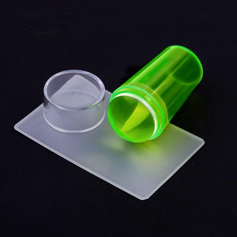 2.8CM French Style Nail Art Stamper Scraper Set Metallic Handle Nail Art Stamp Manicure Image Plate Tool