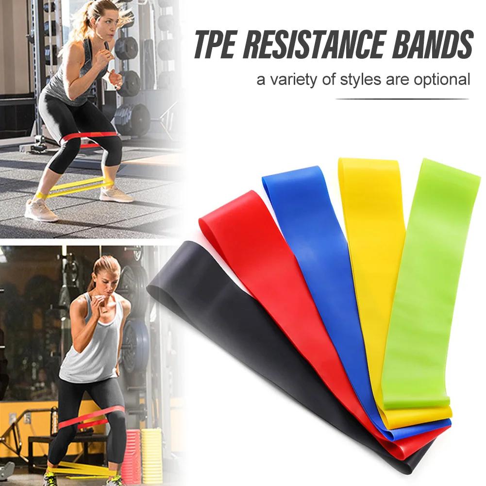 Various Color TPE Yoga Resistance Bands - Home Gym Fitness Elastic Bands for Pilates Strength Training Workout Sport Equipment