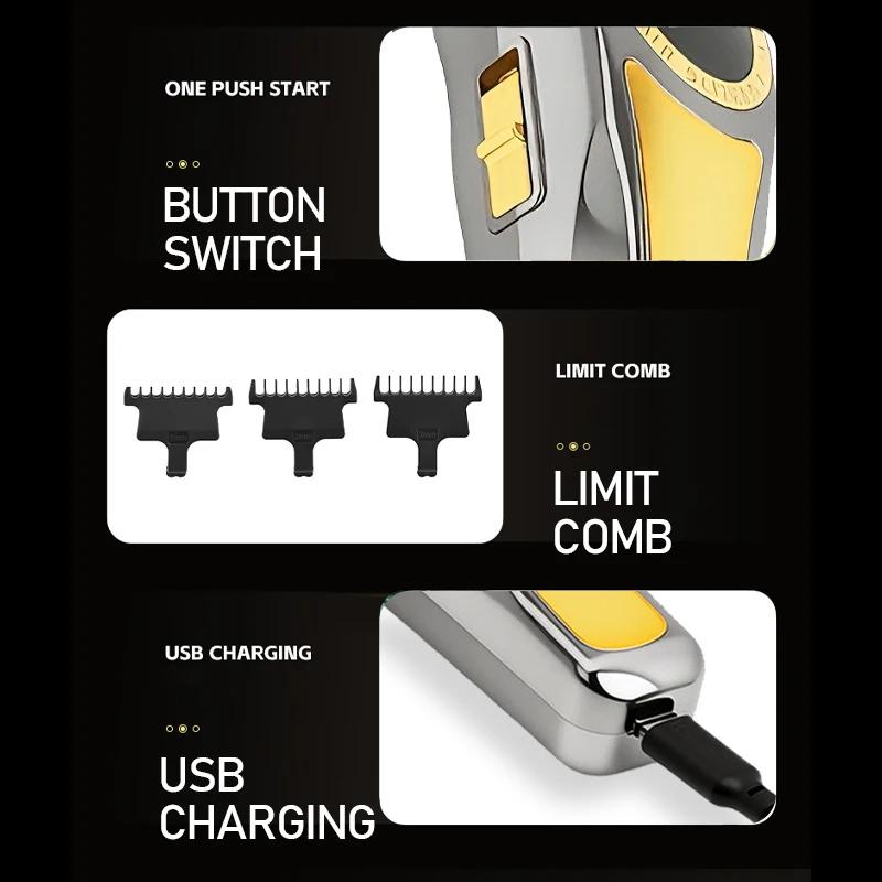 Kemei KM-1784 Electric Hair Trimmer Cordless Edgers Hair Clipper Rechargeable Finish Hair Cutting Machine Men Beard Trimmer