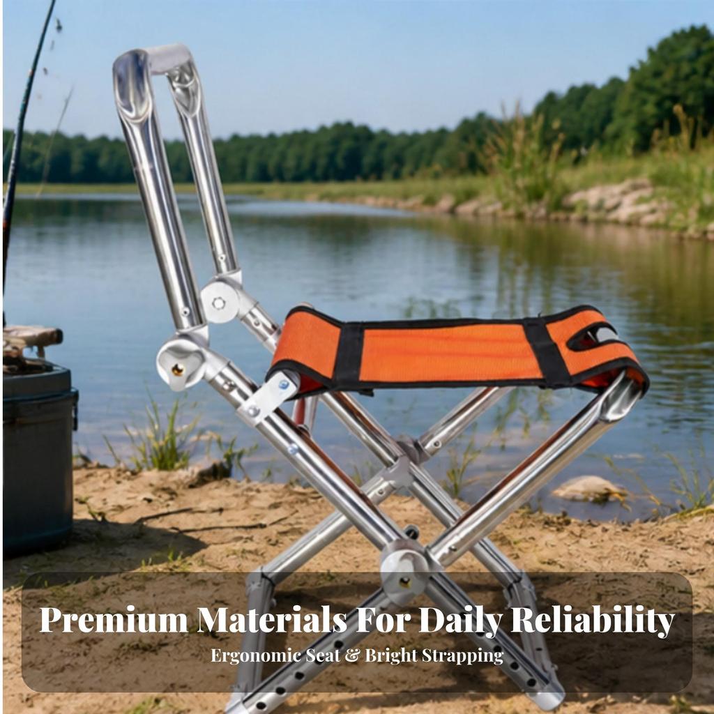 Folding Fishing Chair Compact Sturdy for Camping, Anglers, Campers
