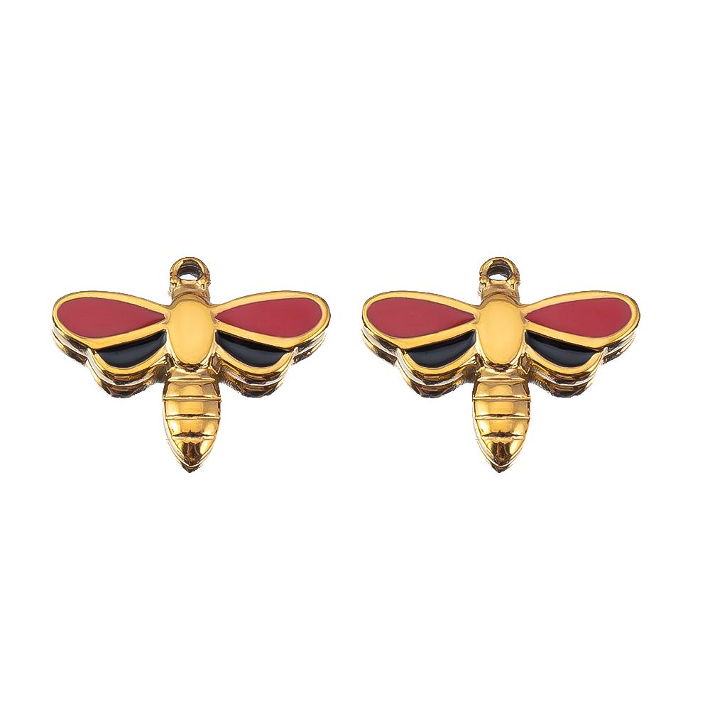 

2pcs 4pcs Stainless Steel Enamel Insect Dragonfly Charm Pendant Base for DIY Making Necklace Bracelet Earring Jewelry Components 1pair