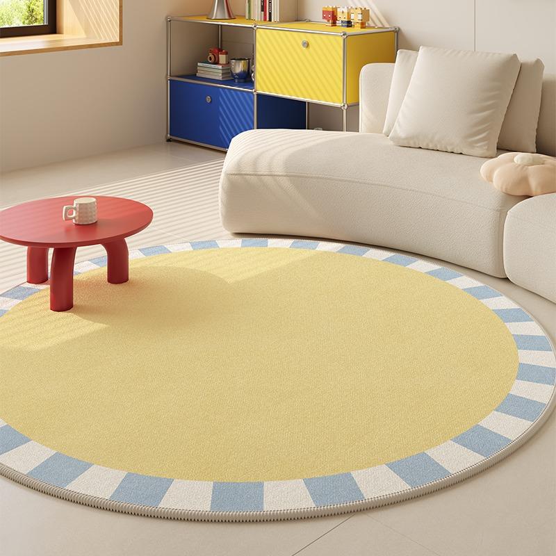 Round Living Room Carpet Blue Carpets Candy Color Rug Cute Sweet Girl Home Decoration Rug for Bedroom Fluffy Soft Floor Mats