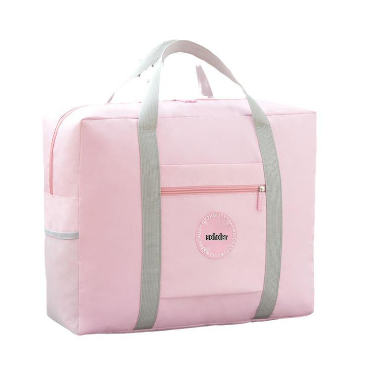 Extra Large Japanese Trolley Bag - Solid Color, Foldable, Round Label, Travel & Quilt Storage