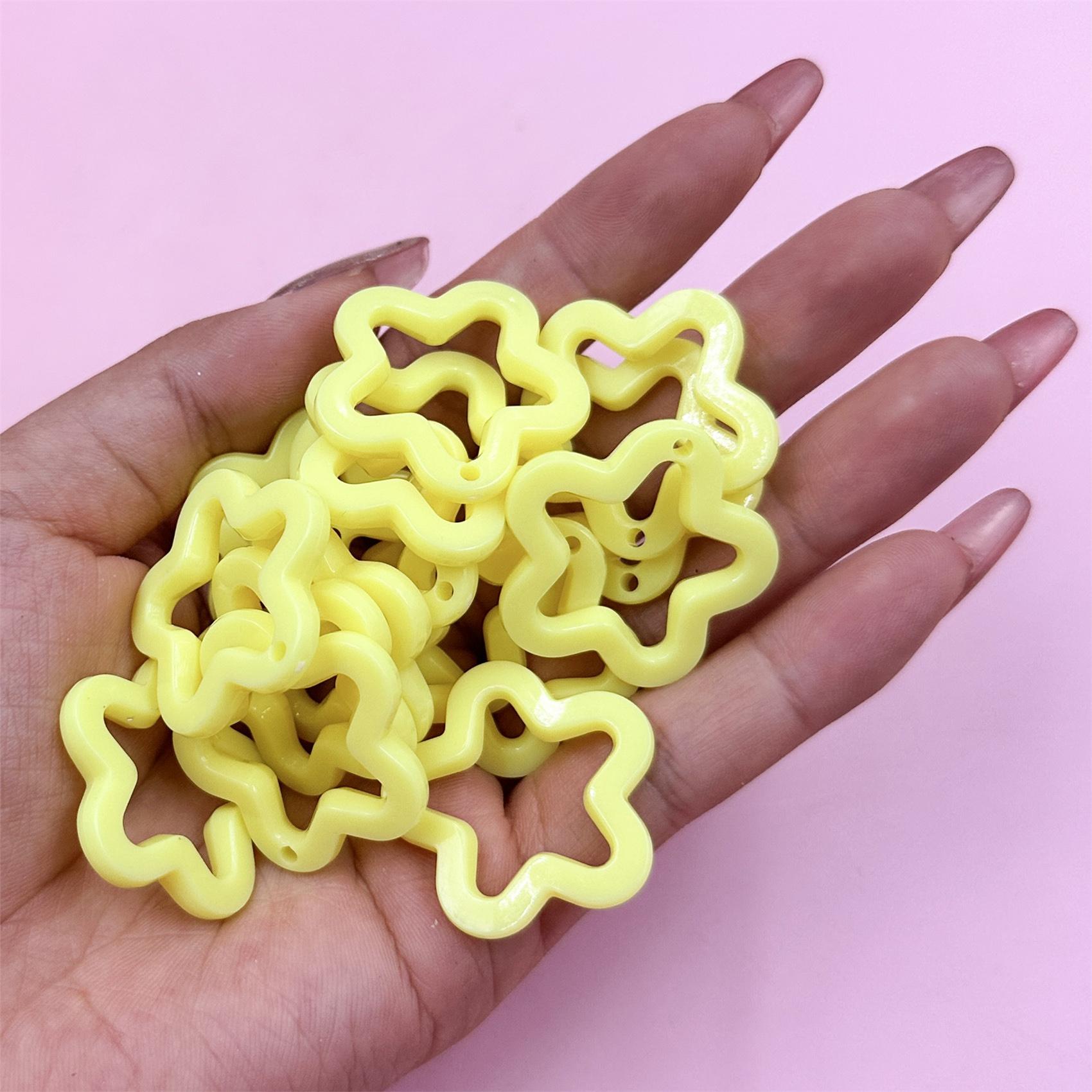 

40 шт., акриловые ювелирные изделия «сделай сам», подвески ярких цветов, 30 мм, подвеска в виде пентаграммы и звезды для изготовления ожерелья, сережек, модные жёлтый