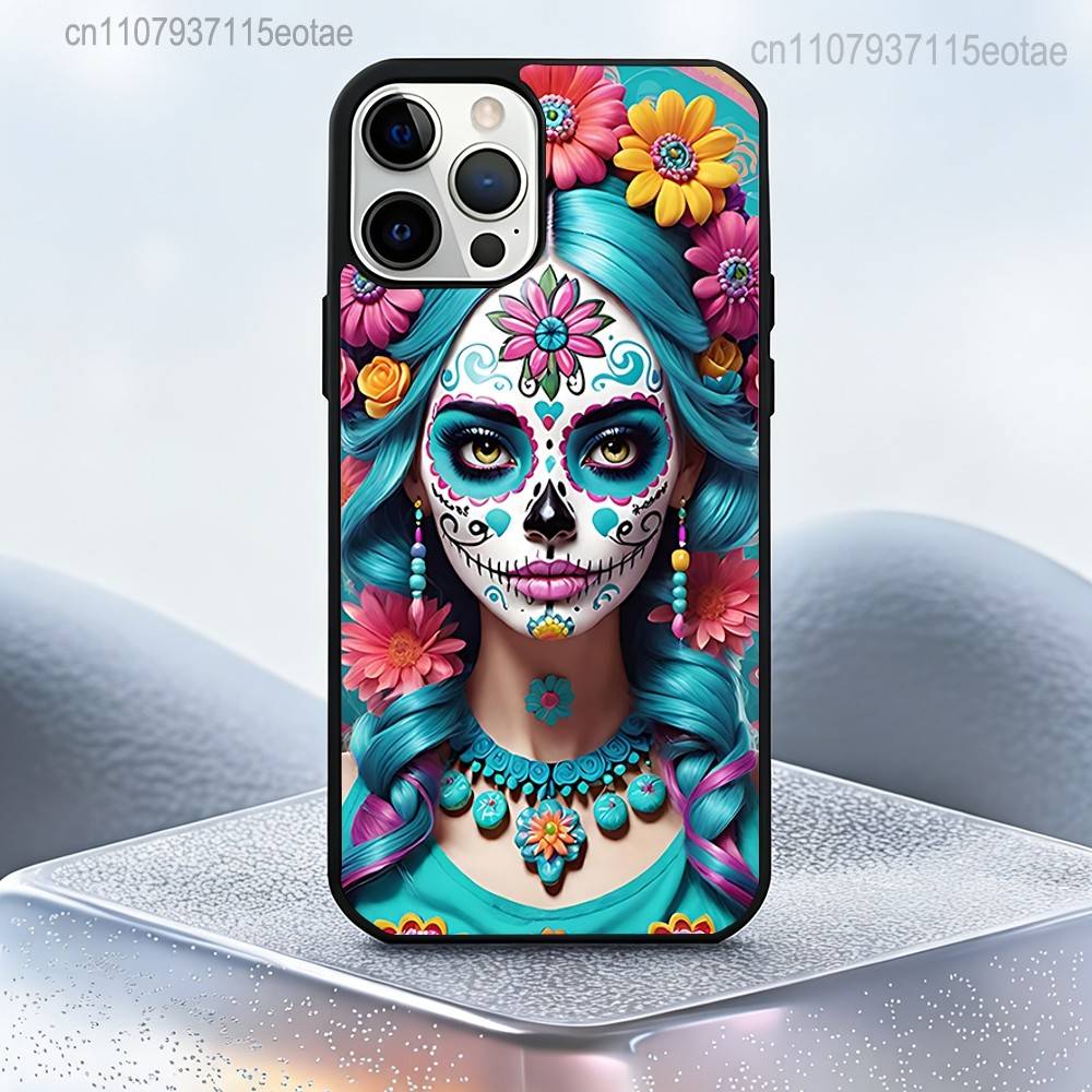 Day of the Dead Mexican Skull GIRL Magnetic Case For IPhone 14 16 17 13 12 11 15 Pro Max Plus For Magsafe Wireless Charge Cover