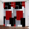 2 pezzi Tende a Motivo Plaid, Tasche per Asta Trattamento Finestra, Adatte per Decorazione Soggiorno Camera da Letto, Tende Rosse Bianche Grigie Nere