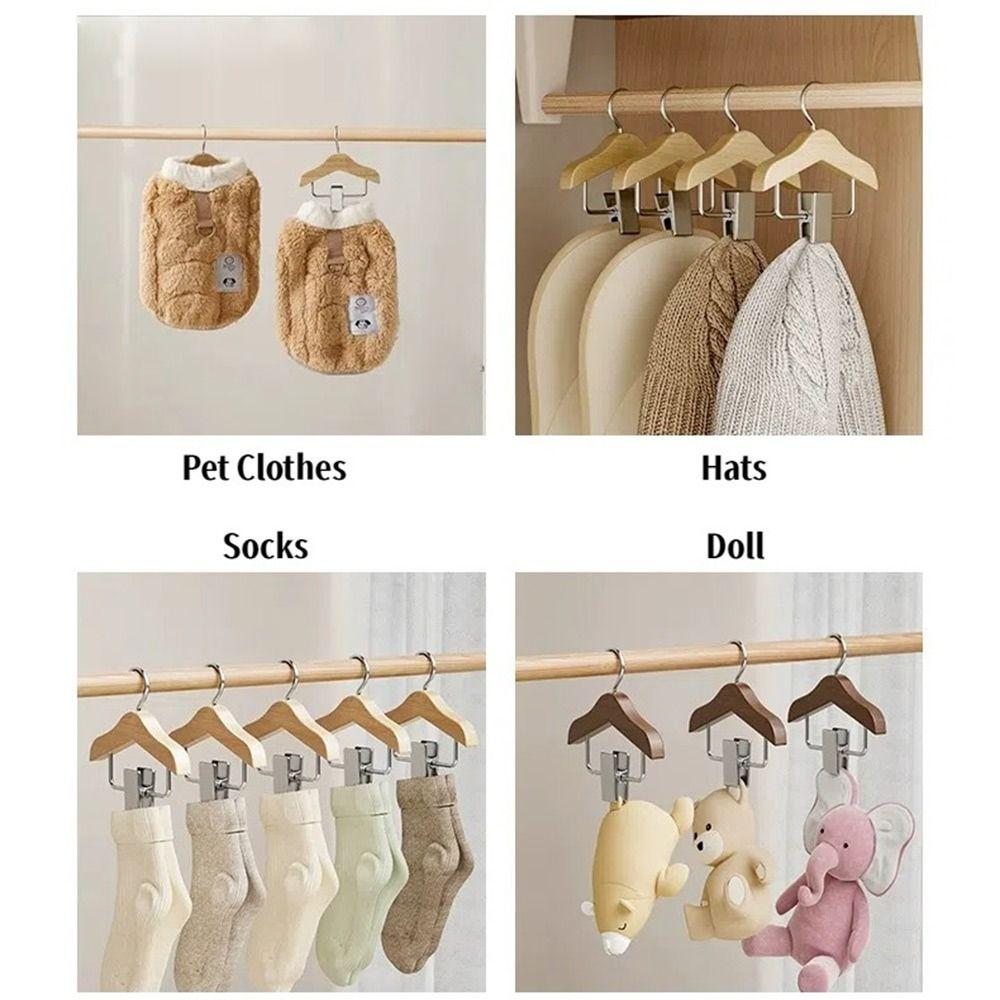 New Solid Wood Kids Hanger with Clip Anti Slip Pet Clothes Hook Coat Hanging Rack