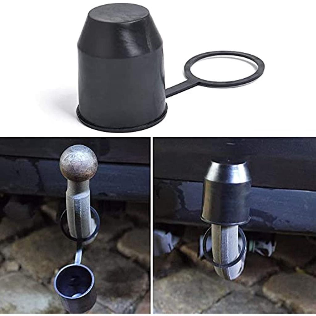 Anhängerkupplungs-Schutzkappe, 2 Stück, Anhängerkupplungs-Abdeckkappe, staubdicht und wasserdicht, für Auto, Wohnmobil, Anhänger, Kugelkopfschutz (Schwarz)