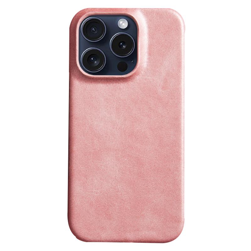 For iPhone 16 Pro Case Calf Texture PU Leather Hard PC Protective Phone Cover