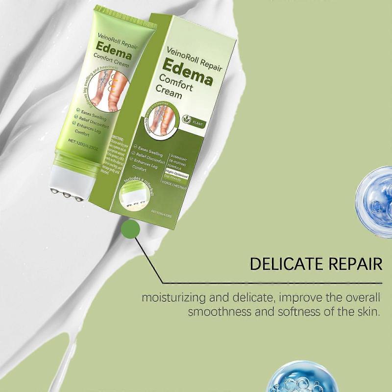 1-5x Edema Care Herbal Cream with Roller Ball, Swell Care Lymphatic Massage Cream, Reduces Leg Swelling-sk