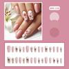 Pink Lily Fake Nails Pink White Gradual Change Lily Small Fresh Beautiful Wind Wearing Nail Piece