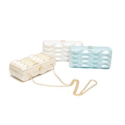 Banquet Bag Acrylic Wave Fashionable Simple Small Square Bag Box Bag Socialite Personalized Banquet Handbag Crossbody Bag