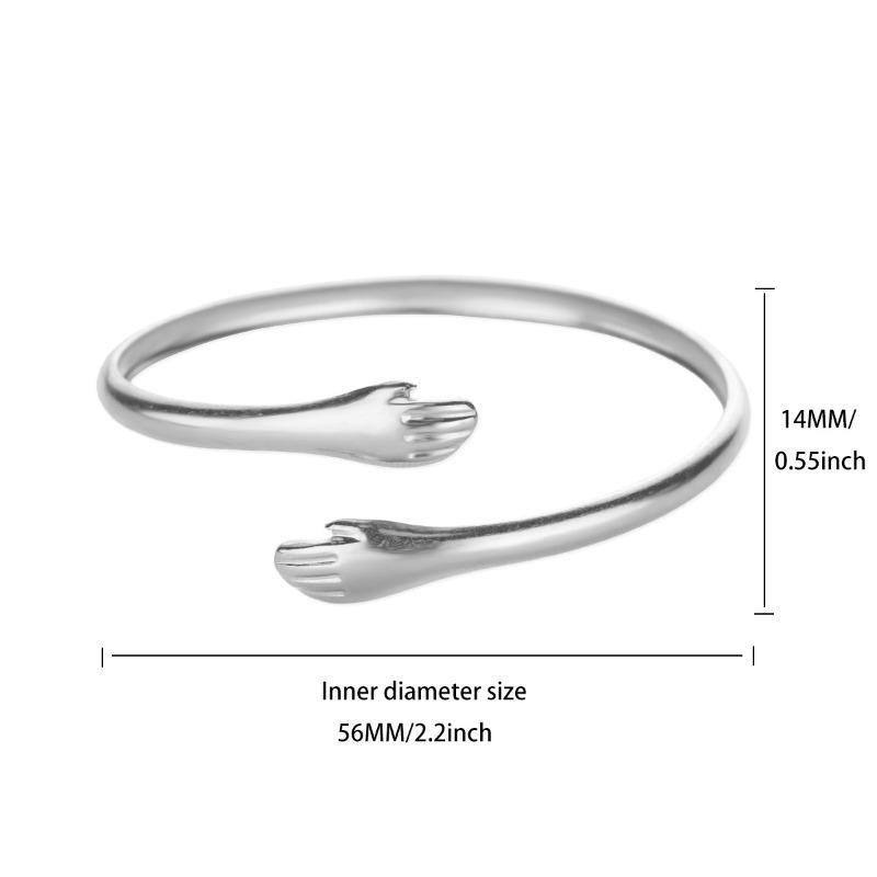 

Hot-selling smooth hug geometric bracelet electroplated gold does not fade opening women s personality fashion jewelry