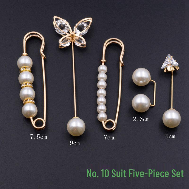 Anti-Exposure Safety Pin Brooch Set for Clothing, Cardigans, Scarves, Dresses, and Waist-Cinching