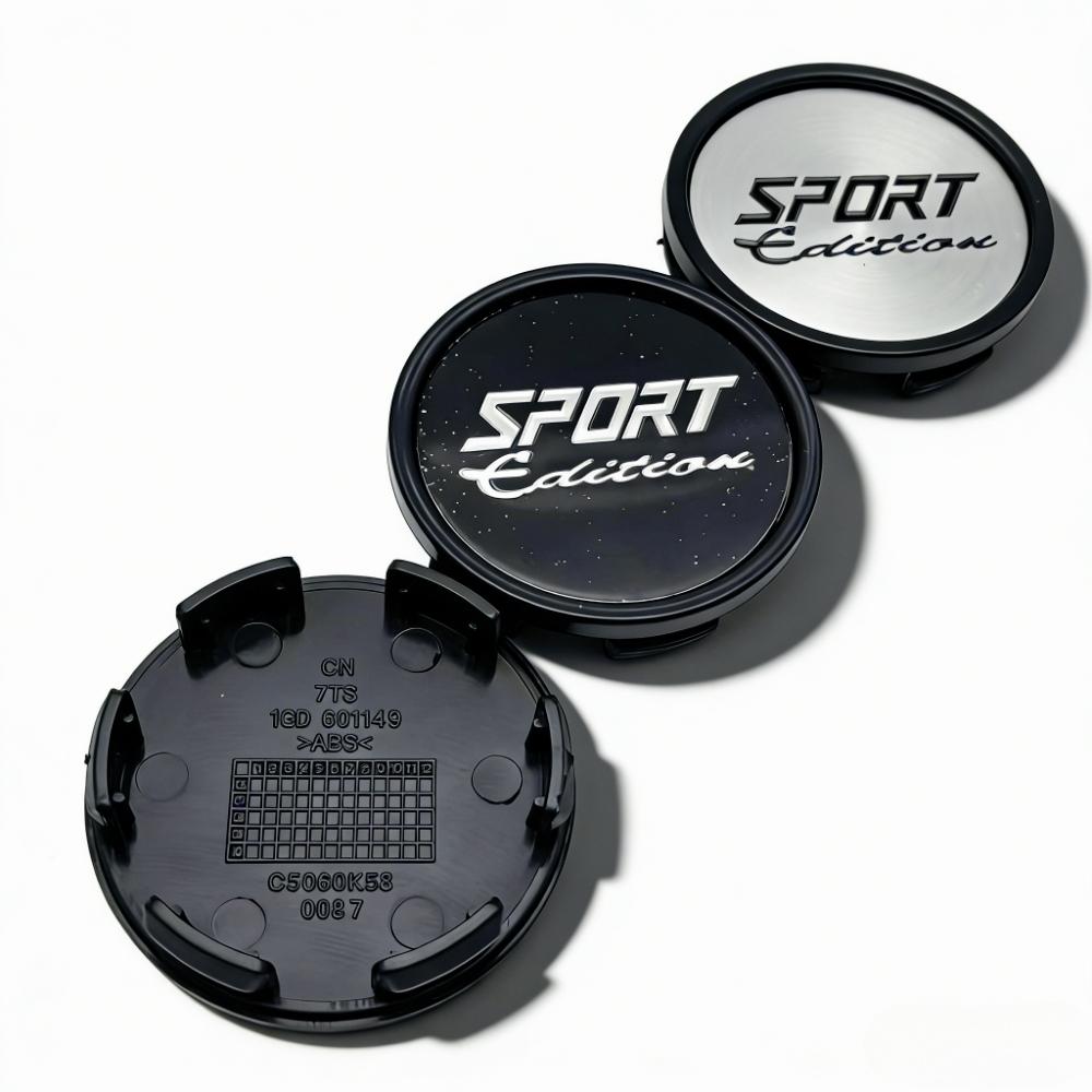 4pcs Sport Edition Logo Badge Emblem Car Wheel Center Caps 58MM Clips 53MM Wheels Hub Cap Rim Hubcaps Dust Cover Car Accessories