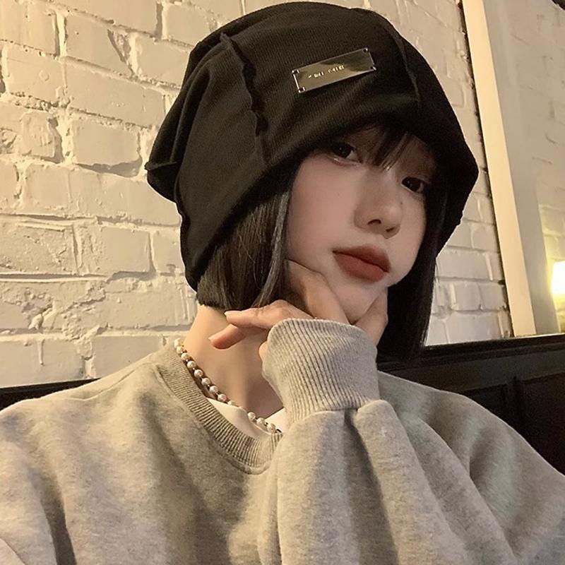 Women Solid Color Baggy Slouchy Beanie Soft Cotton Hats Spring Autumn Hip Hop Skullcaps Outdoor Warm Pullover Cap