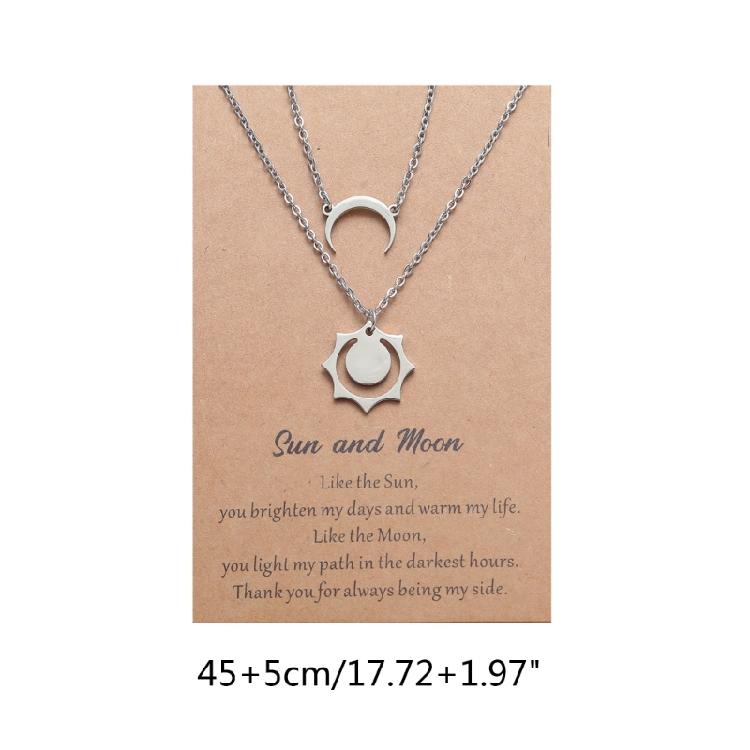 2 Pieces Matching Dainty Clavicle Chain for Women Teen Girl Couple Friendship