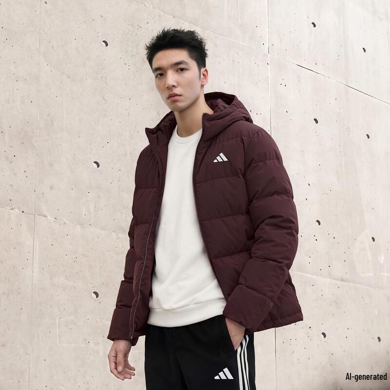 adidas Унисекс пуховая куртка с капюшоном, наполнитель 600 fill power