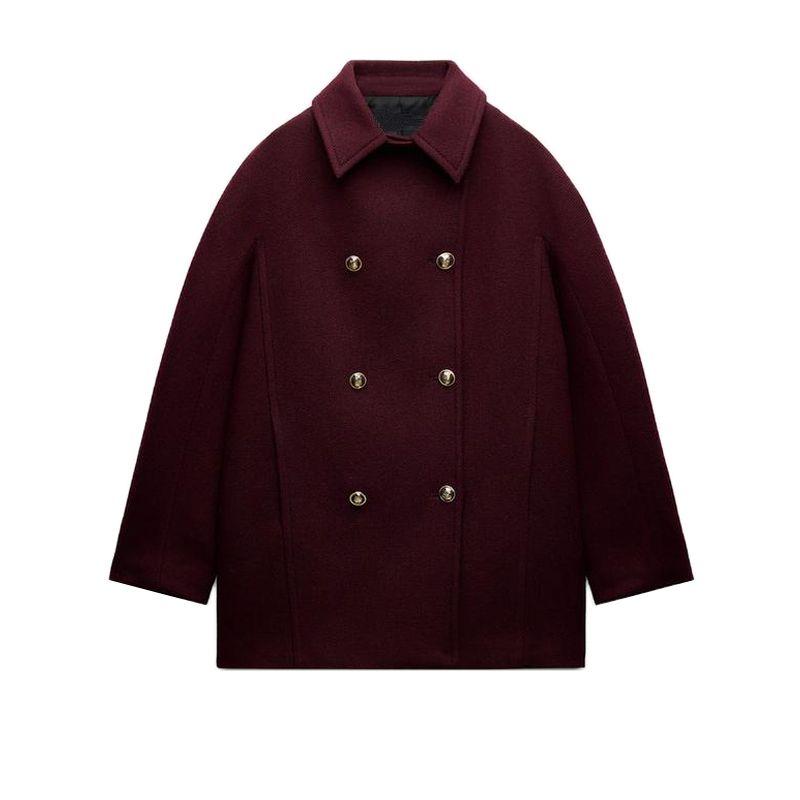 Fall and Winter New Women's Clothing British Style Lapel Long Sleeves Double Breasted Coat Outwear 2033299 9651160