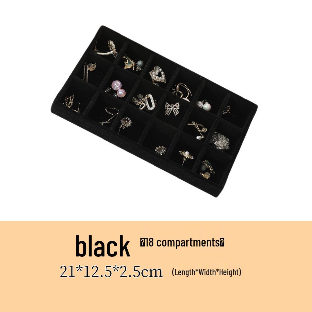 Velvet Jewelry Organizer Tray with Dividers for Necklaces, Earrings, and Rings