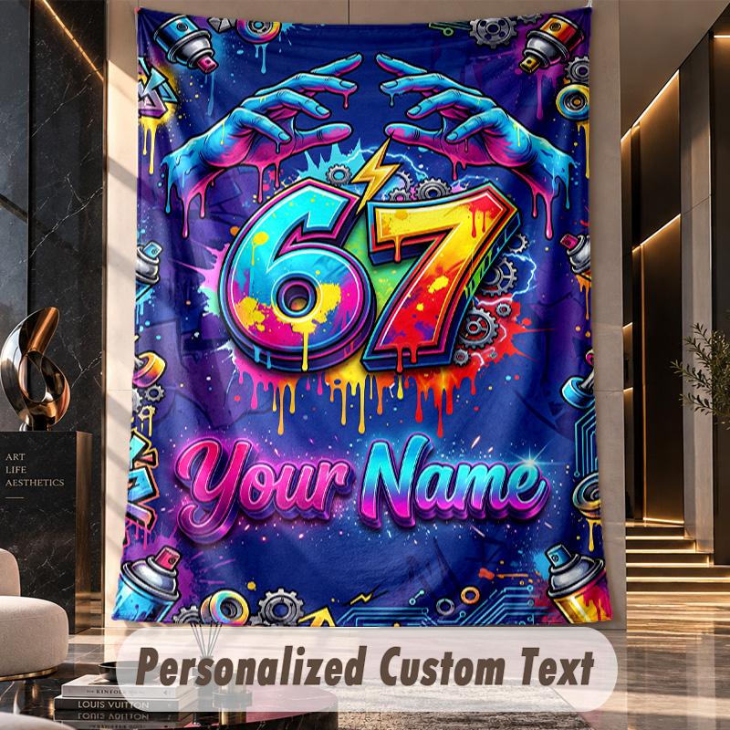 Celebration Party (50) Theme Custom Tapestry Personalized Custom Name Text Wall Hanging Tapestry Home Decor Background Cloth