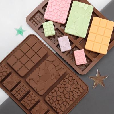 9-piece Handmade Chocolate Slice Mold with Different Full Page Waffle Sizes Cake Decoration Mold