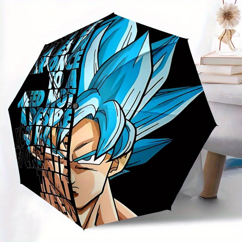 Dragon Ball Goku Automatic Folding Umbrella - Lightweight, Retractable Design with 8-Rib Durability, Perfect for Outdoor Adventures, Fashion