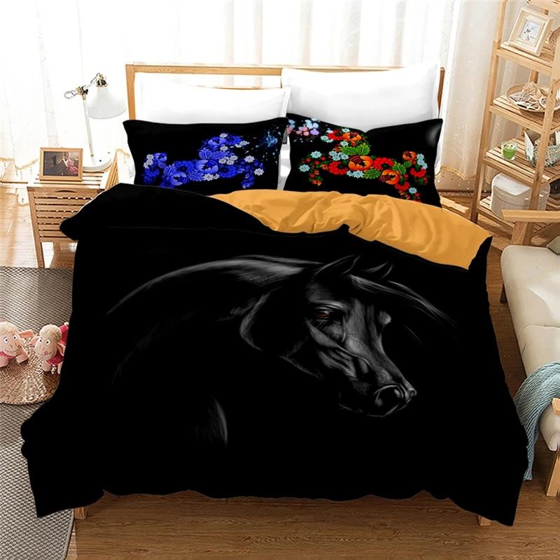 New Animal Horse 3d Bedding Set Printed Duvet Cover Set with Pillowcase Twin Full Queen King Size Bedclothes Drop Shipping
