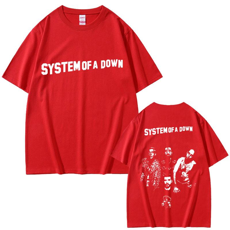 Alternative Metal Rock Band System of A Down Graphic T Shirt Men Casual Cotton Vintage Tshirts Male Oversized Streetwear