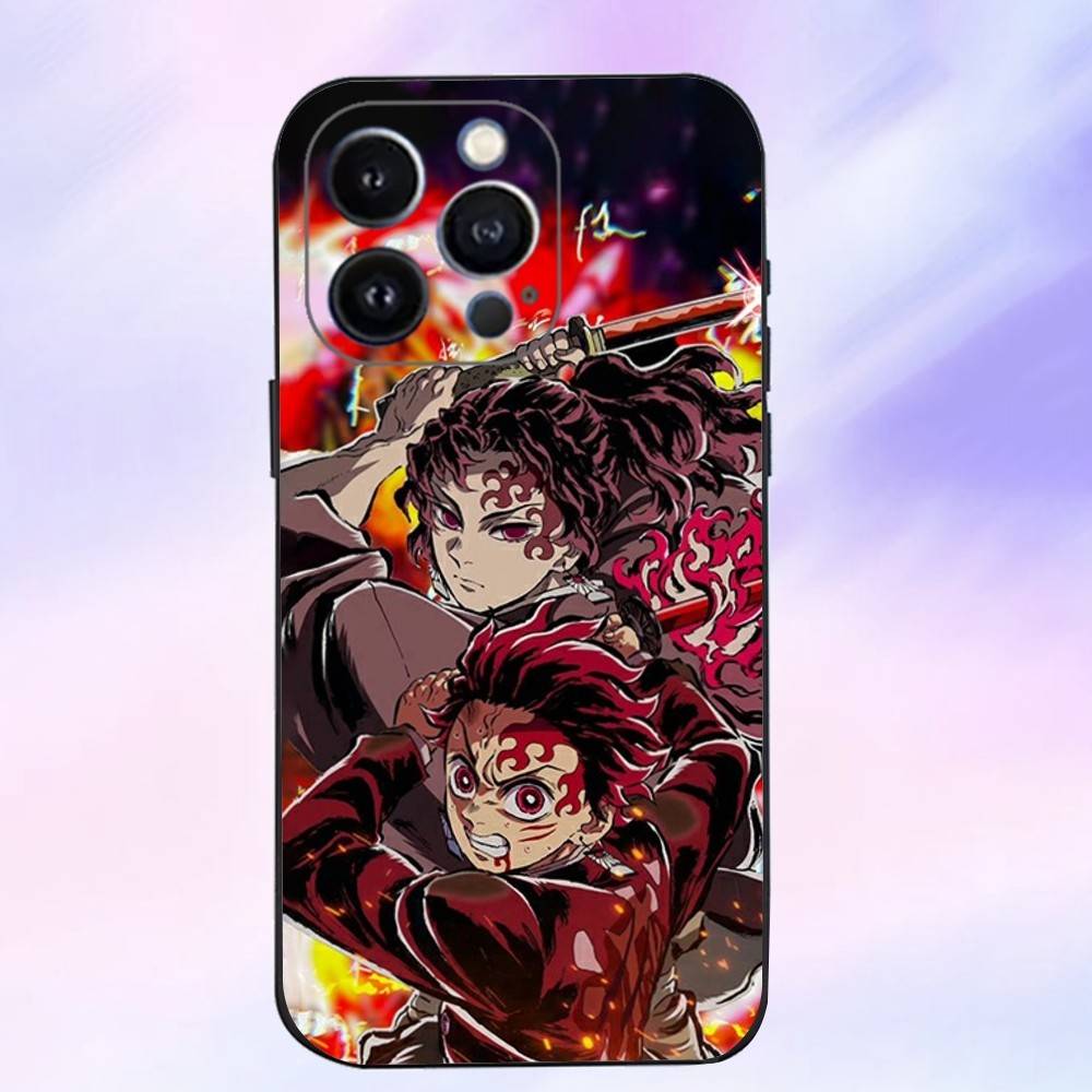 

Anime Y-Yoriichi Tsugikuni Phone Case For iPhone 16,15,14,13,12,11 Plus,Pro Max,XS,X,XR,SE,Mini,8,7,Soft Silicone Black Cover iPhone12mini