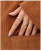 French Retro Geometric 18K Gold-Plated Stainless Steel Couple Rings - Niche INS Style