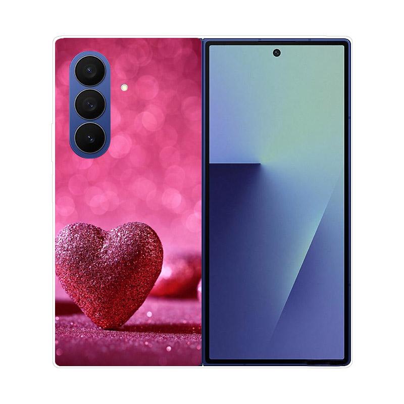 Luxury Transparent Hard PC Folding Phone Case For Samsung Galaxy Z Fold 7 6 5 4 ZFold 3 Fold7 Cases Fashion Painting Clear Cover