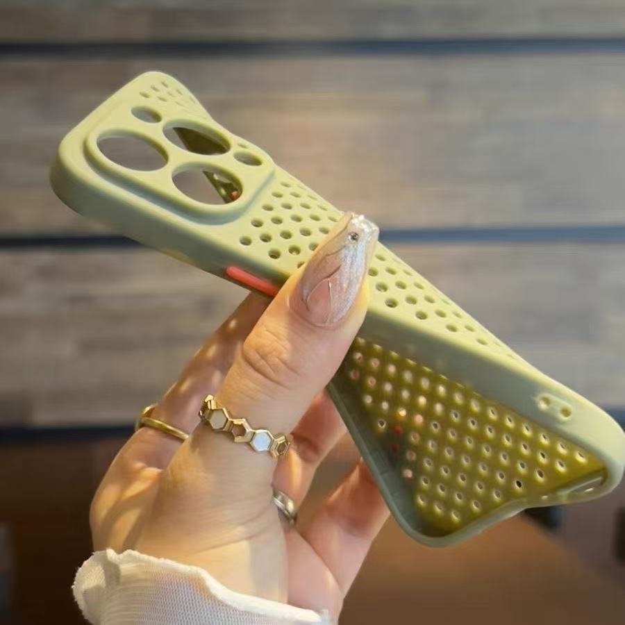Coque de protection souple en TPU à mailles de dissipation thermique de luxe pour iPhone 16 E 15 14 Puls 13 12 11 Pro Max, étui de téléphone joli et concis