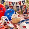 Fourth of Patriotic Star Stickers Roll - 100 Pcs 1-Inch Red Blue Glitter Stickers for Independence Day Party Decor