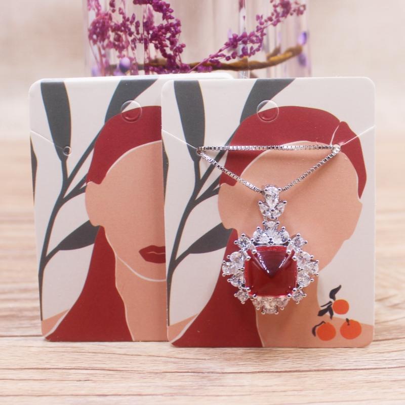 50pcs  Earnail Set Card Beauty Head Hanging Earring Label 5x6.5cm Jewelry Set Display Card