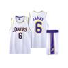 Lakers No. 6 James Children's Adult Basketball Uniform Top + Shorts