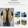 Jidengpu Men's Casual Multi-Pocket Cotton Vest - Spring & Autumn Outerwear