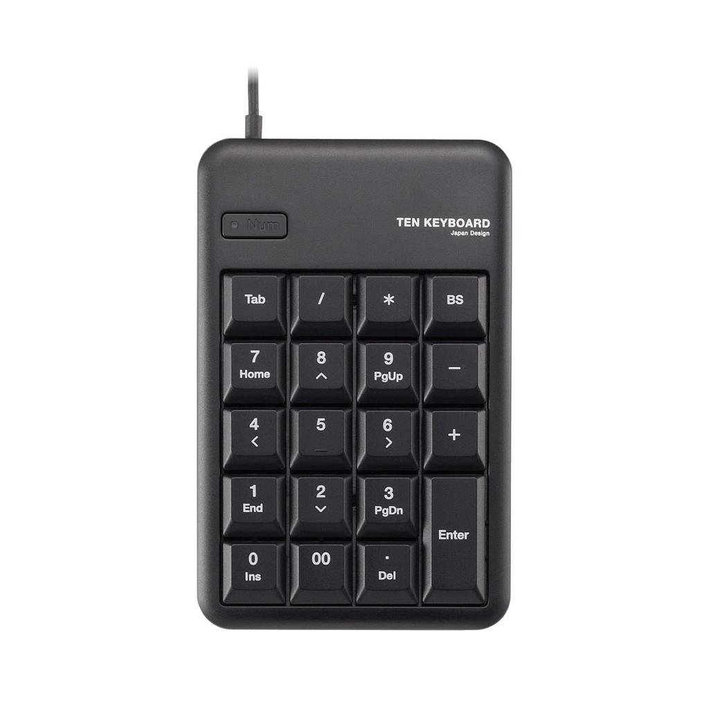 ELECOM Wired Membrane Numeric Medium with USB RoHS Keypad, Size, Port, Compliant, Black, TK-TCM012BK/RS