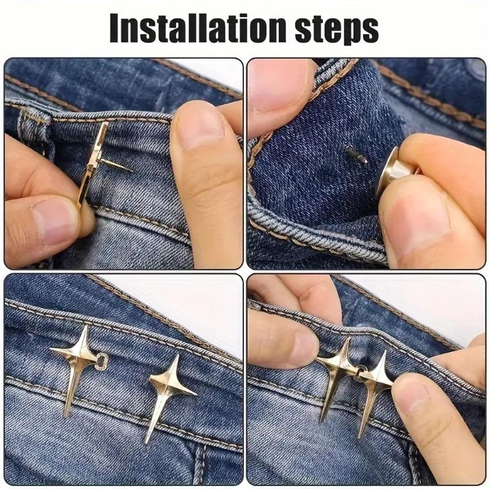1 Pair Star Waist Buckle Detachable No Sew Decorative Buttons Household Waist Adjustment Fashion Accessories