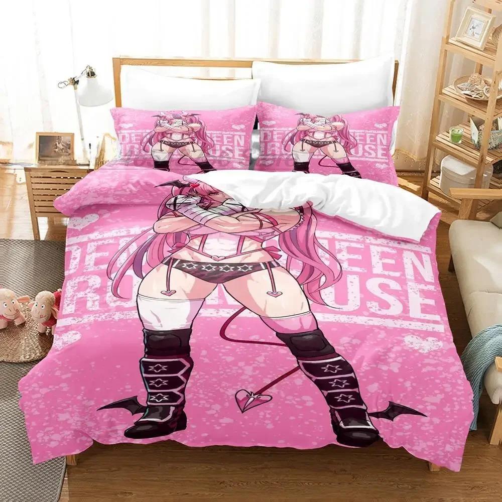 Ironmouse Anime Bedding Set Single Twin Full Queen King Size 3D Print Kawaii Duvet Cover for Adult Kid Bedroom