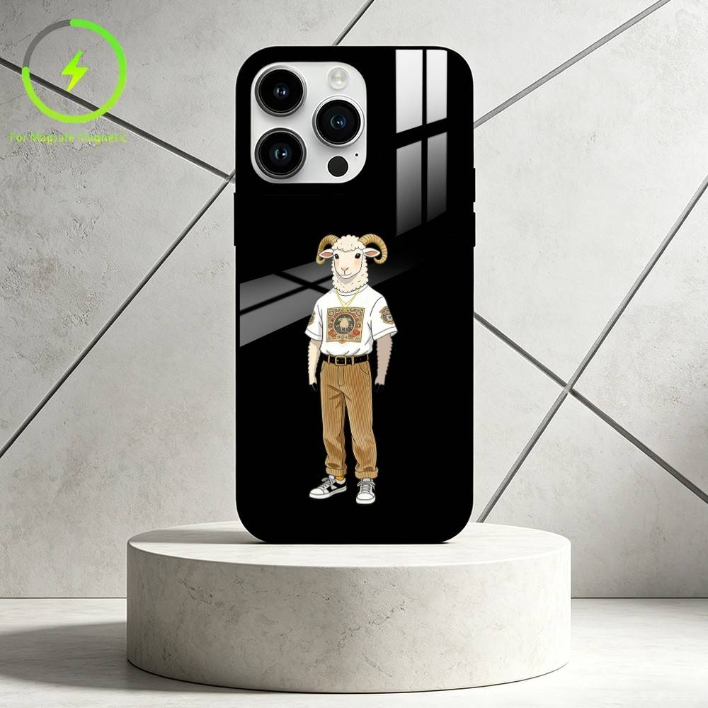 

H-Humanized animal Phone Case For iPhone 17 16 15 14 13 12 Pro Max Plus for Mirror Wireless Magnetic Cover iPhone17Pro