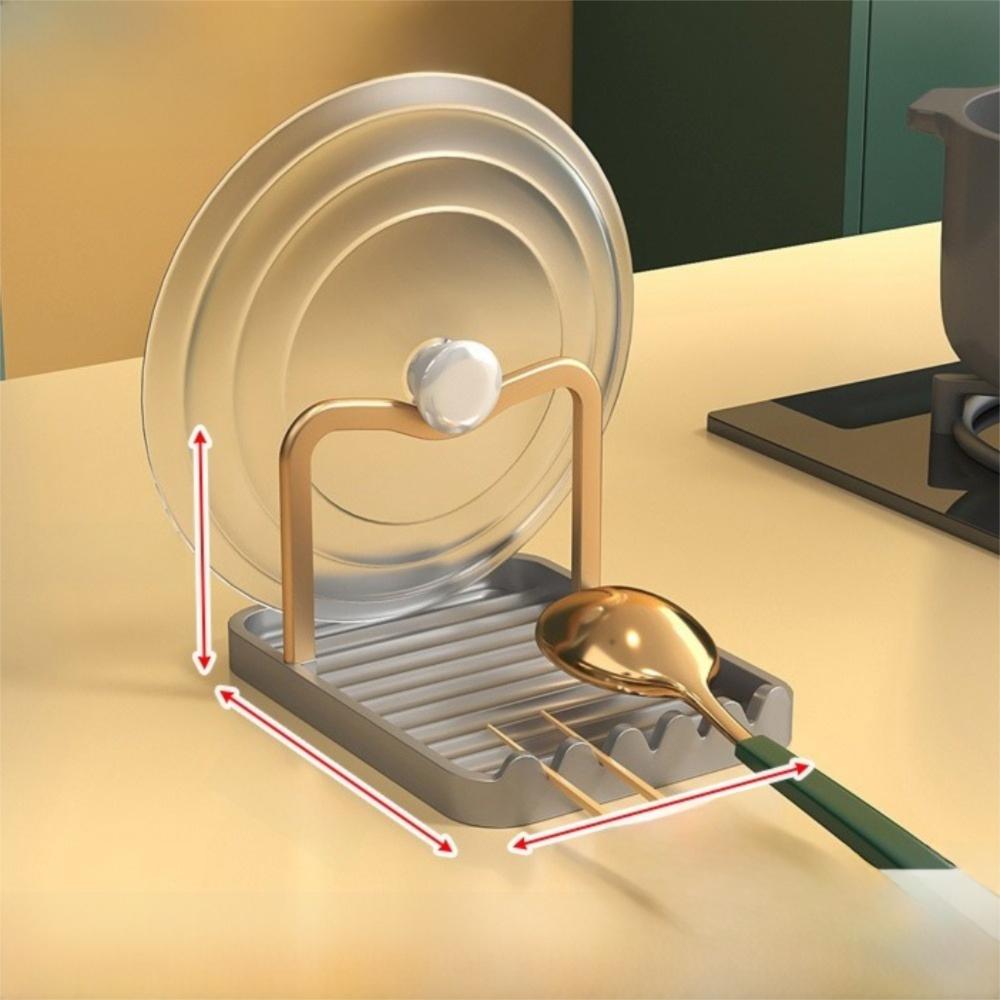 

Multifunctional Metal Spoon Rest Non-slip Pot Lid Rest for Stovetop and Kitchen Counter золотий/сірий