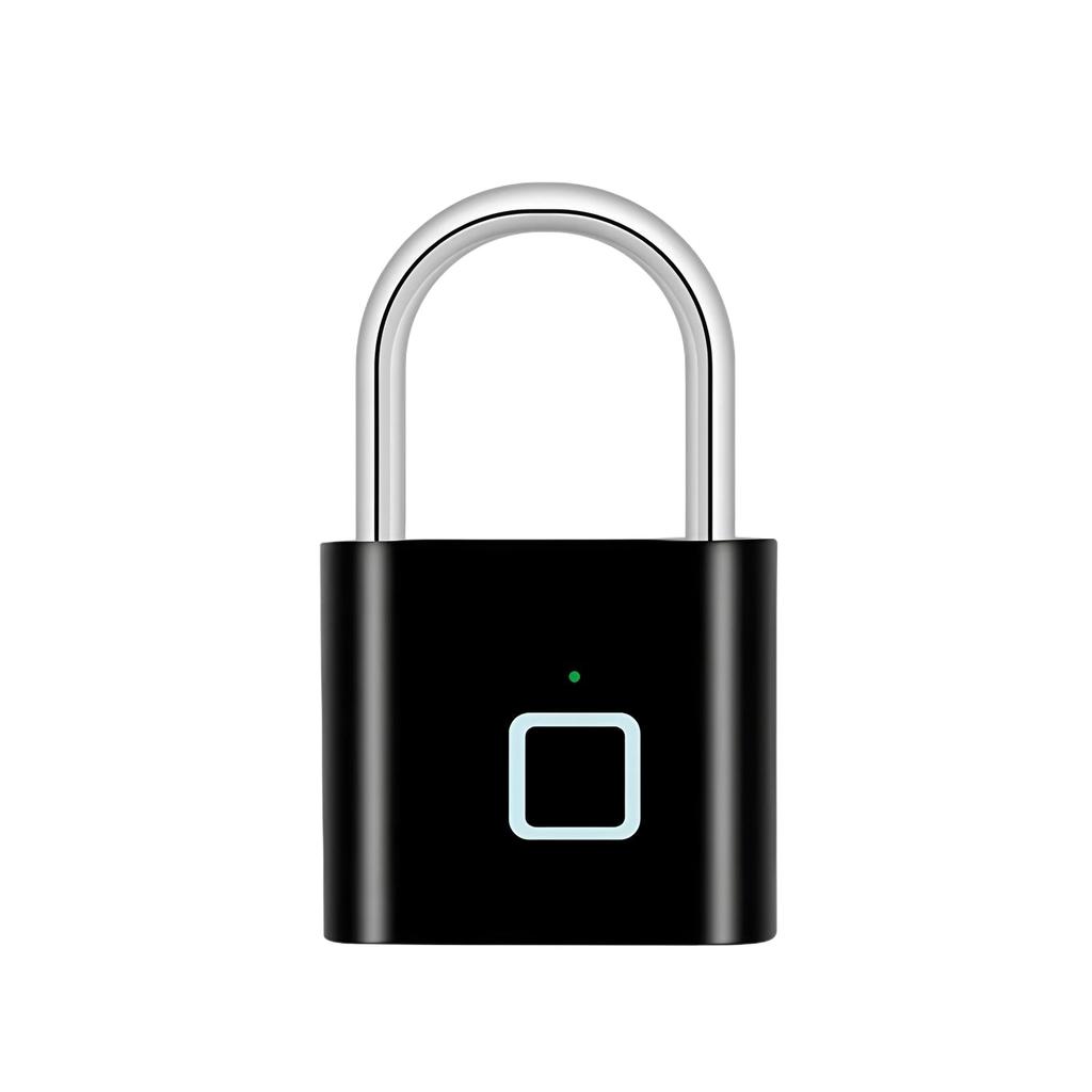 IPX4 Waterproof Smart Fingerprint Padlock Type-C Rechargeable Keyless Security Lock for House Gate Cabinet